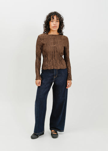 Shaun Pleat Top / Espresso