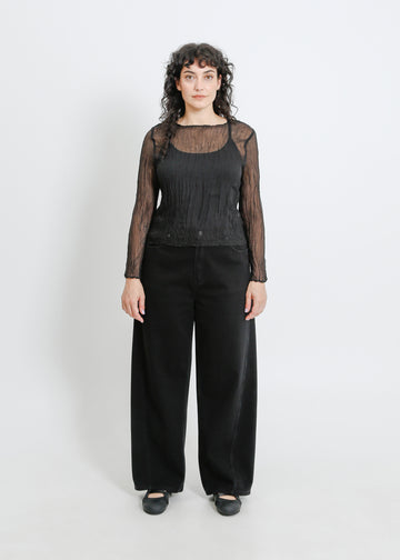 SHAUN PLEAT TOP / ONYX