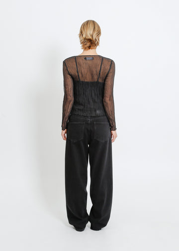 SHAUN PLEAT TOP / ONYX