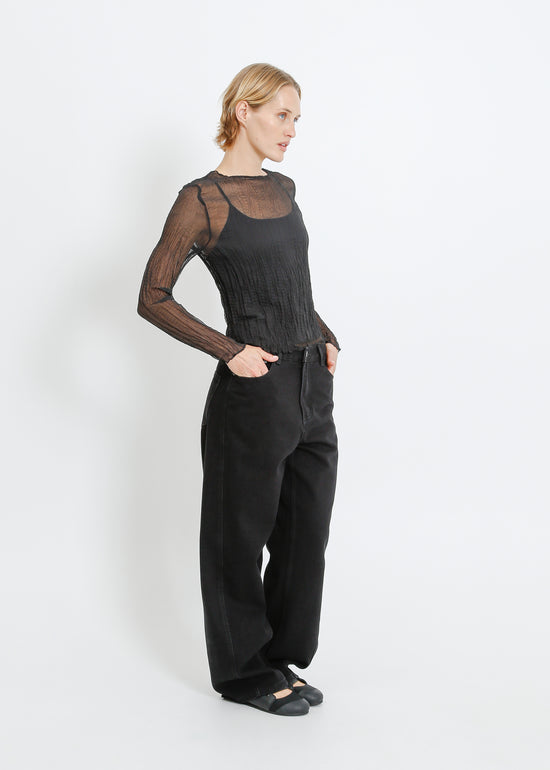 SHAUN PLEAT TOP / ONYX