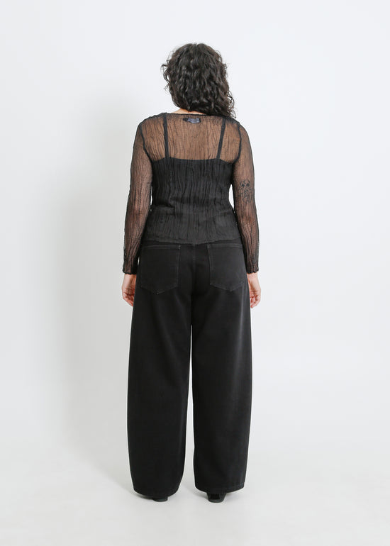 SHAUN PLEAT TOP / ONYX