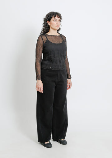 SHAUN PLEAT TOP / ONYX