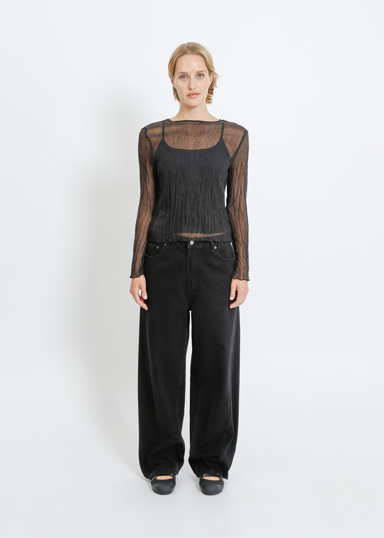 SHAUN PLEAT TOP / ONYX