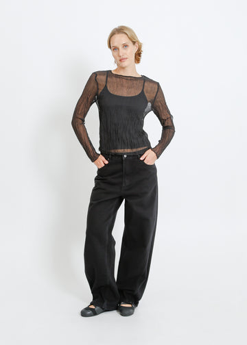 SHAUN PLEAT TOP / ONYX