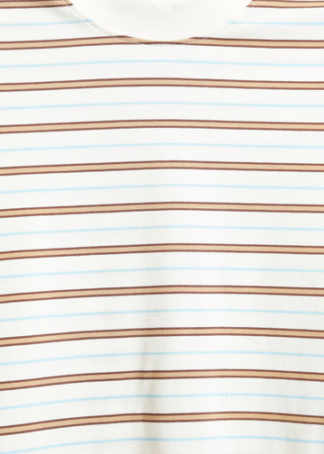 WEAVER LONG SLEEVE TEE / CREAM-BROWN-BLUE