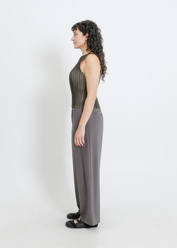 WINN PLEAT TOP / BLACK-CHARTREUSE