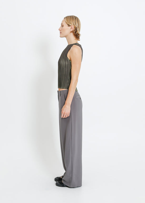 Winn Pleat Top / Black-Chartreuse