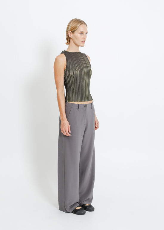 Winn Pleat Top / Black-Chartreuse