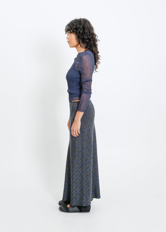 Lorine Skirt / Indigo Wine Check