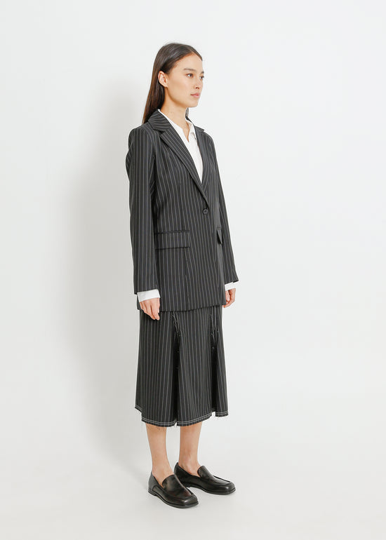 CARUSO BLAZER / BLACK-WHITE PINSTRIPE