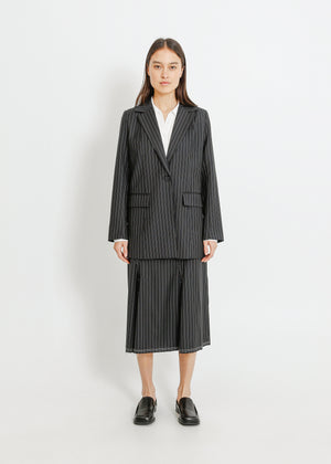 CARUSO BLAZER / BLACK-WHITE PINSTRIPE