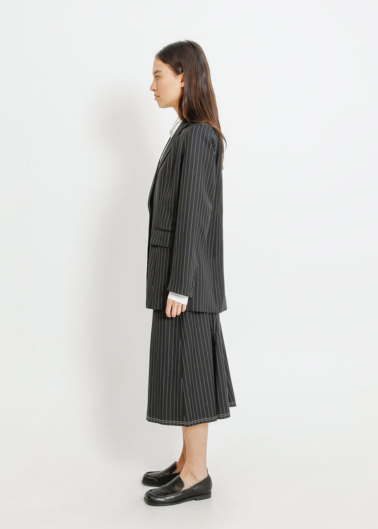CARUSO BLAZER / BLACK-WHITE PINSTRIPE