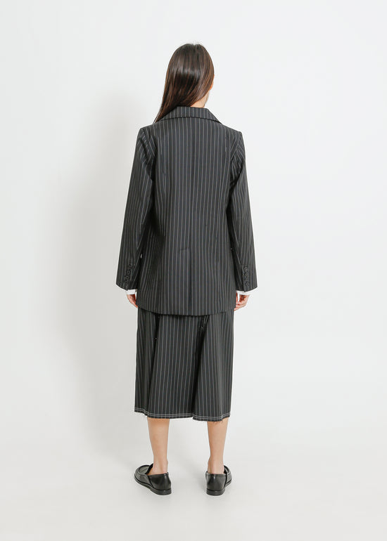 CARUSO BLAZER / BLACK-WHITE PINSTRIPE