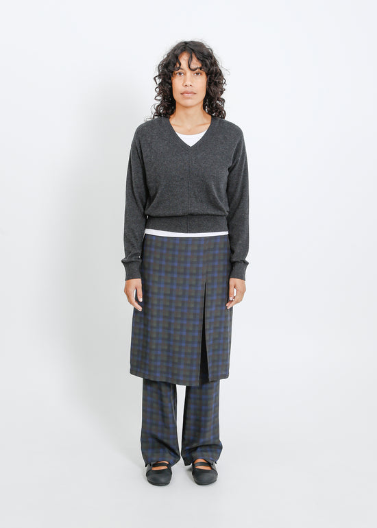Sloane Pant Skirt / Indigo Wine Check