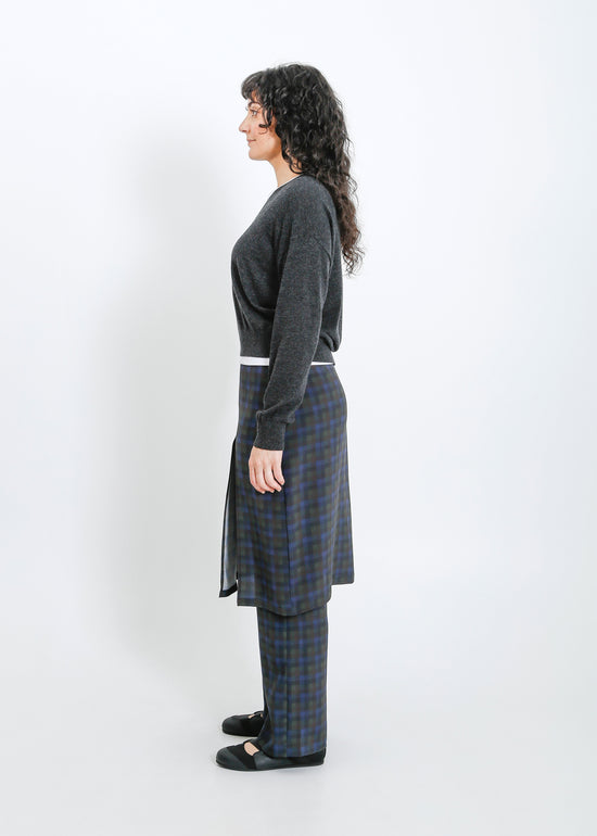 Sloane Pant Skirt / Indigo Wine Check