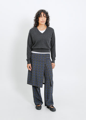 Sloane Pant Skirt / Indigo Wine Check