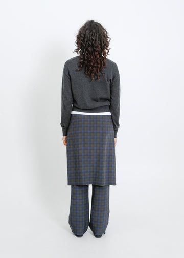 Sloane Pant Skirt / Indigo Wine Check