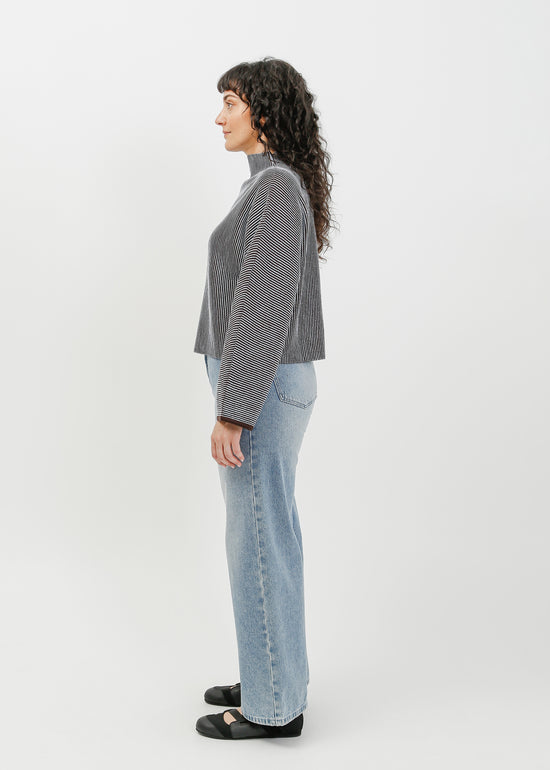 Bonnie Knit Sweat / Pale Blue-Espresso