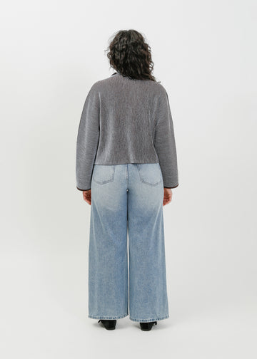 Bonnie Knit Sweat / Pale Blue-Espresso