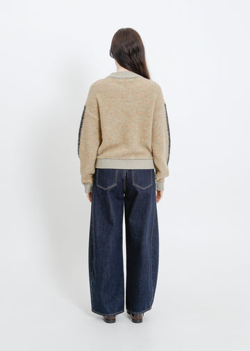 Oakland Knit Sweat / Beige-Mint