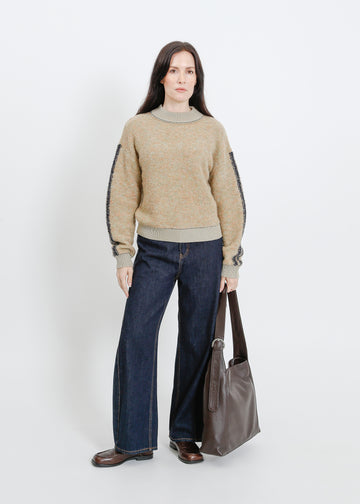 Oakland Knit Sweat / Beige-Mint