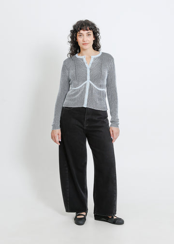 OTIS KNIT CARDI / BLUE-BLACK