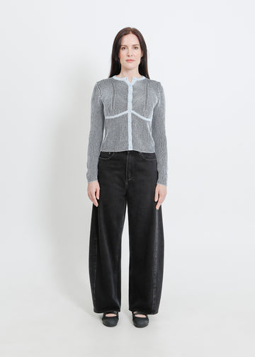 OTIS KNIT CARDI / BLUE-BLACK