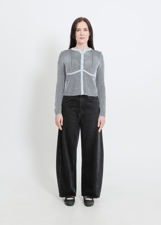 OTIS KNIT CARDI / BLUE-BLACK