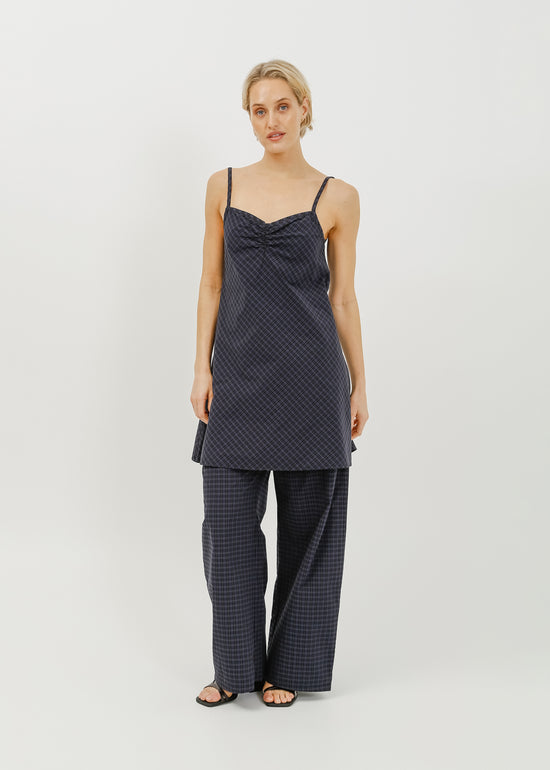Cedar Dress / Black-Navy Check