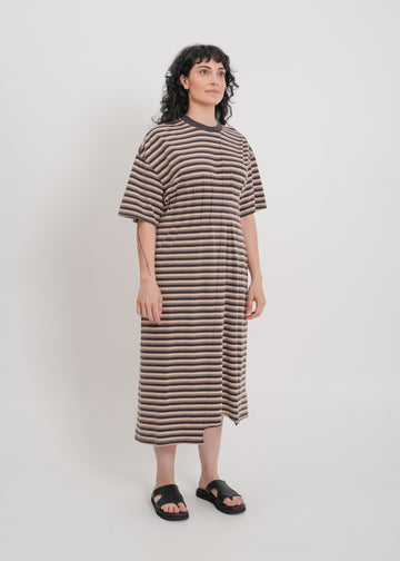 Mariette Tee Dress / Beige-Navy