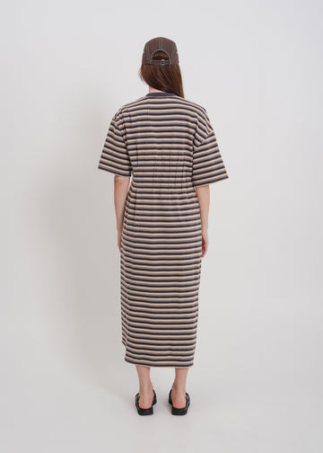 Mariette Tee Dress / Beige-Navy