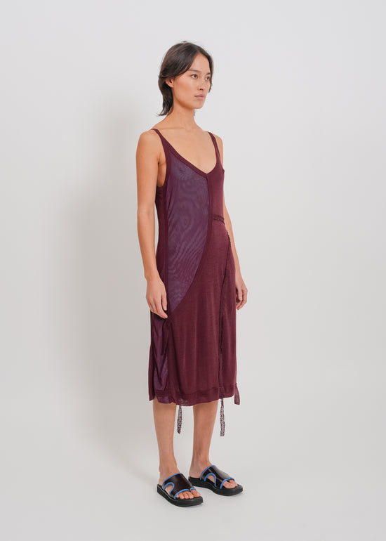 Odette Dress / Burnt Maroon-Blue