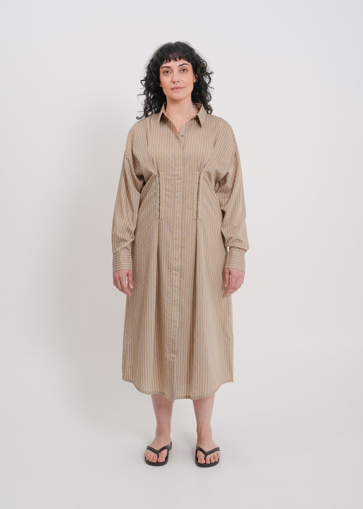 Verity Shirt Dress / Mocha-Yellow-White-Black - 
Mocha Yellow White Black (image 10)
