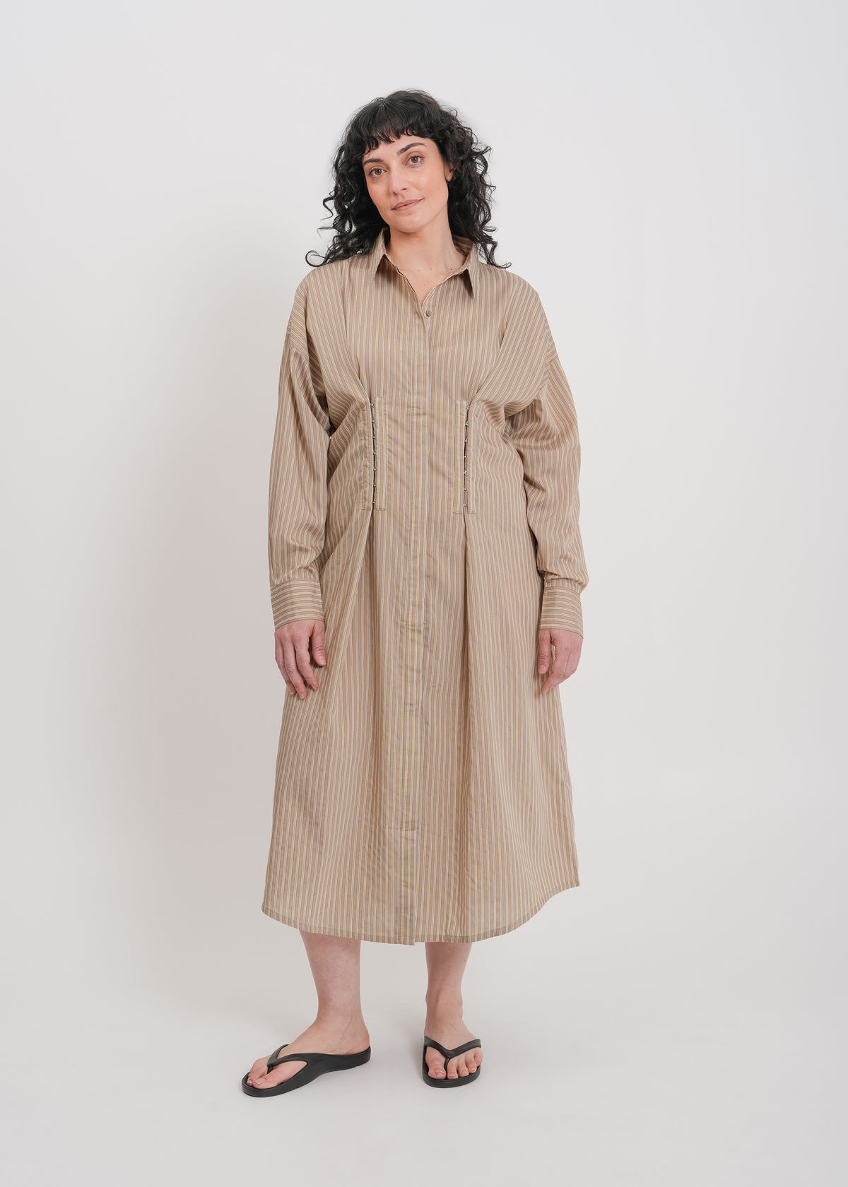 Verity Shirt Dress / Mocha-Yellow-White-Black - 
Mocha Yellow White Black (image 6)