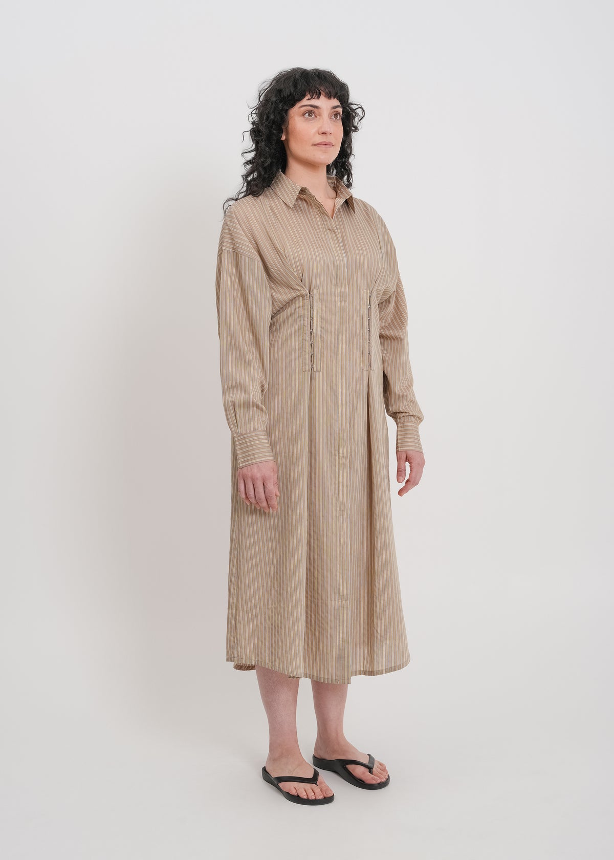 Verity Shirt Dress / Mocha-Yellow-White-Black - 
Mocha Yellow White Black (image 7)