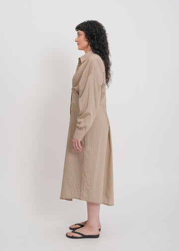 Verity Shirt Dress / Mocha-Yellow-White-Black