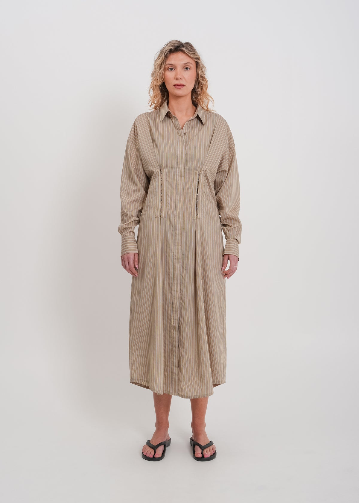 Verity Shirt Dress / Mocha-Yellow-White-Black - 
Mocha Yellow White Black (image 5)