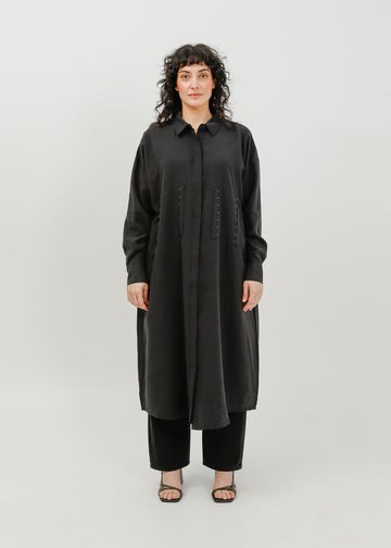 Verity Shirt Dress / Black