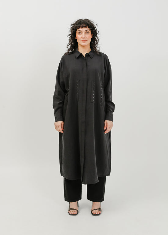 Verity Shirt Dress / Black