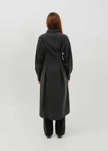 Verity Shirt Dress / Black