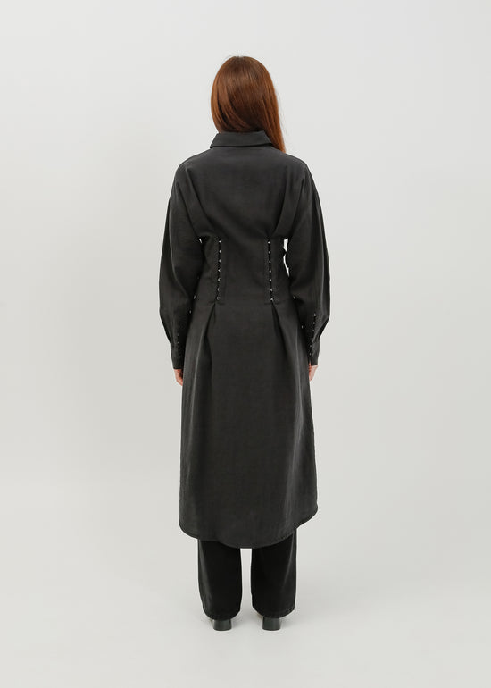 Verity Shirt Dress / Black