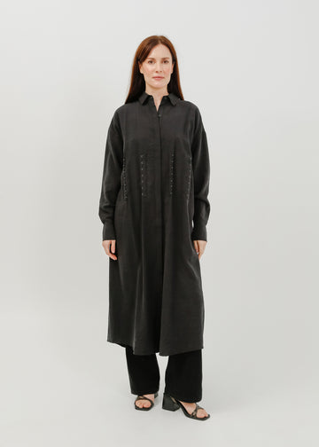 Verity Shirt Dress / Black