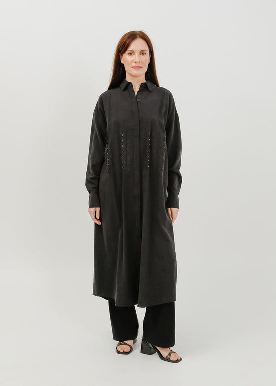 Verity Shirt Dress / Black