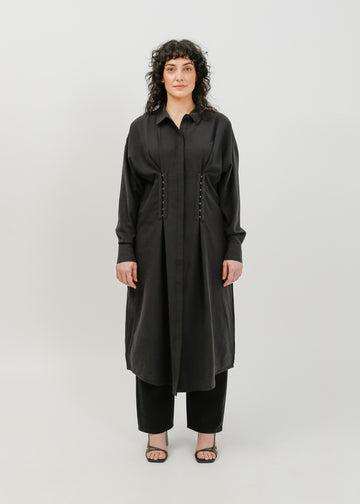 Verity Shirt Dress / Black