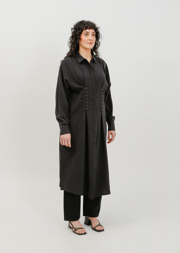 Verity Shirt Dress / Black