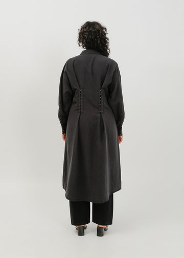 Verity Shirt Dress / Black