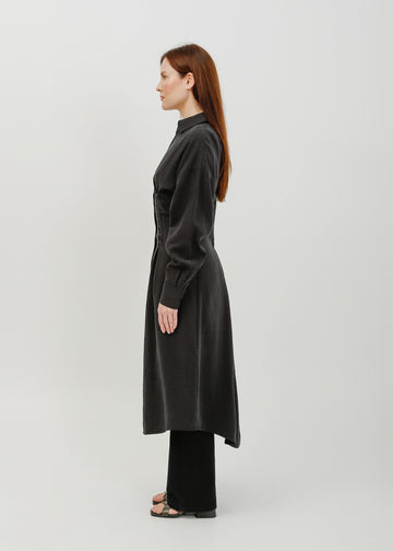 Verity Shirt Dress / Black