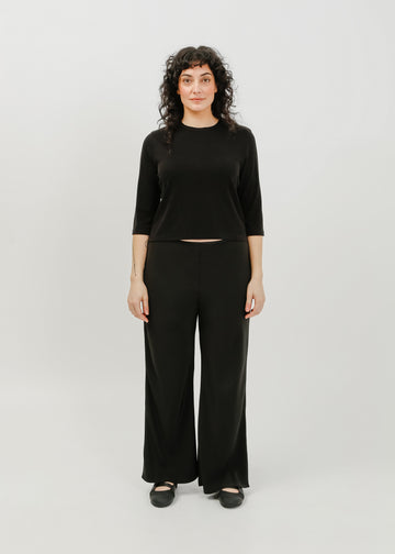 Gwyneth 3/4 Sleeve Tee / Black