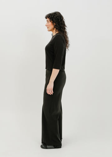 Gwyneth 3/4 Sleeve Tee / Black