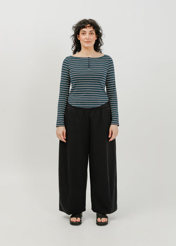 Jae Long Sleeve Top / Navy-White-Green